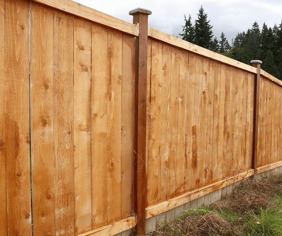 Cedar Wood Stained Fence